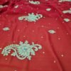 Sari indiano de seda luxuoso azul e dourado bordado