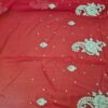 Sari indiano de seda luxuoso azul e dourado bordado