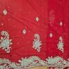 Sari indiano de seda luxuoso azul e dourado bordado