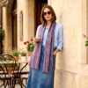 pashimina de cashmere roxo e coloridos luxuosa pashmina indiana original de Cashmere roxo e coloridos com listras na base