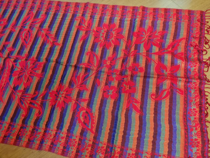 Echarpe indiana algodão com viscose dupla face vermelho