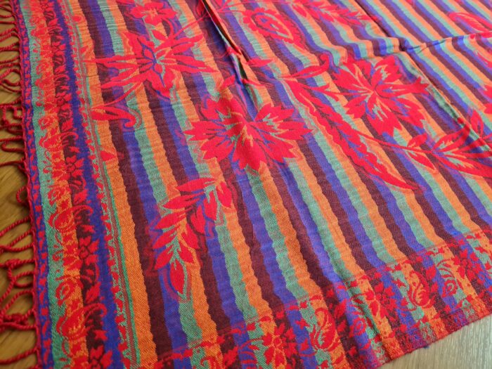 Echarpe indiana algodão com viscose dupla face vermelho