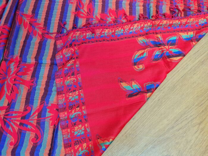 Echarpe indiana algodão com viscose dupla face vermelho