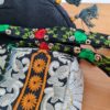 Bolsa indiana Banjara 100% bordada a mão preto e coloridos