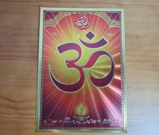 lâmina dourada indiana dourada com símbolo do Om (aum), para decorar