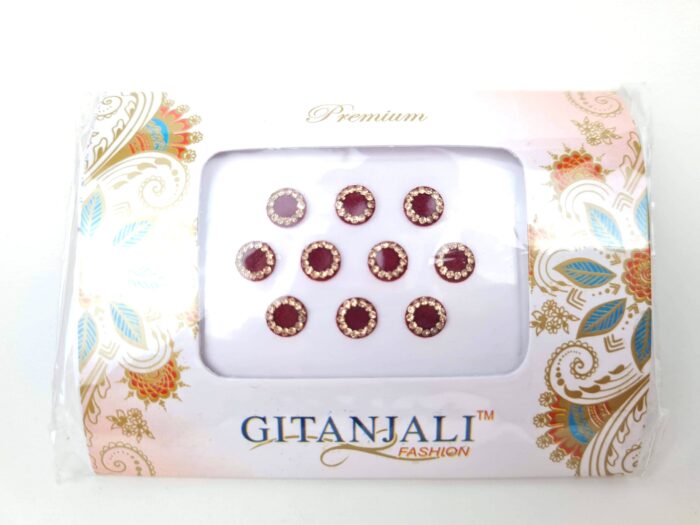 Bindi indiano adesivo para colar entre as sombrancelhas 10 pontos vermelhos