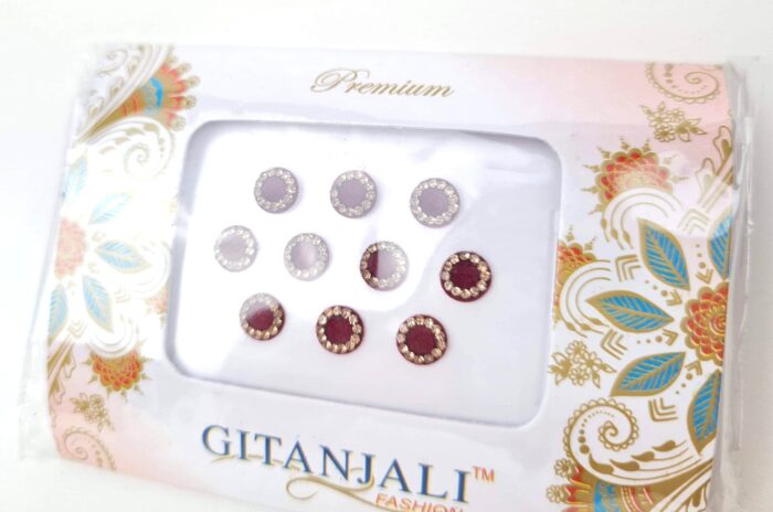 Bindi indiano adesivo para colar entre as sombrancelhas 10 pontos vermelhos