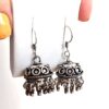 Brinco indiano design Jhumka circle prateado com guizos