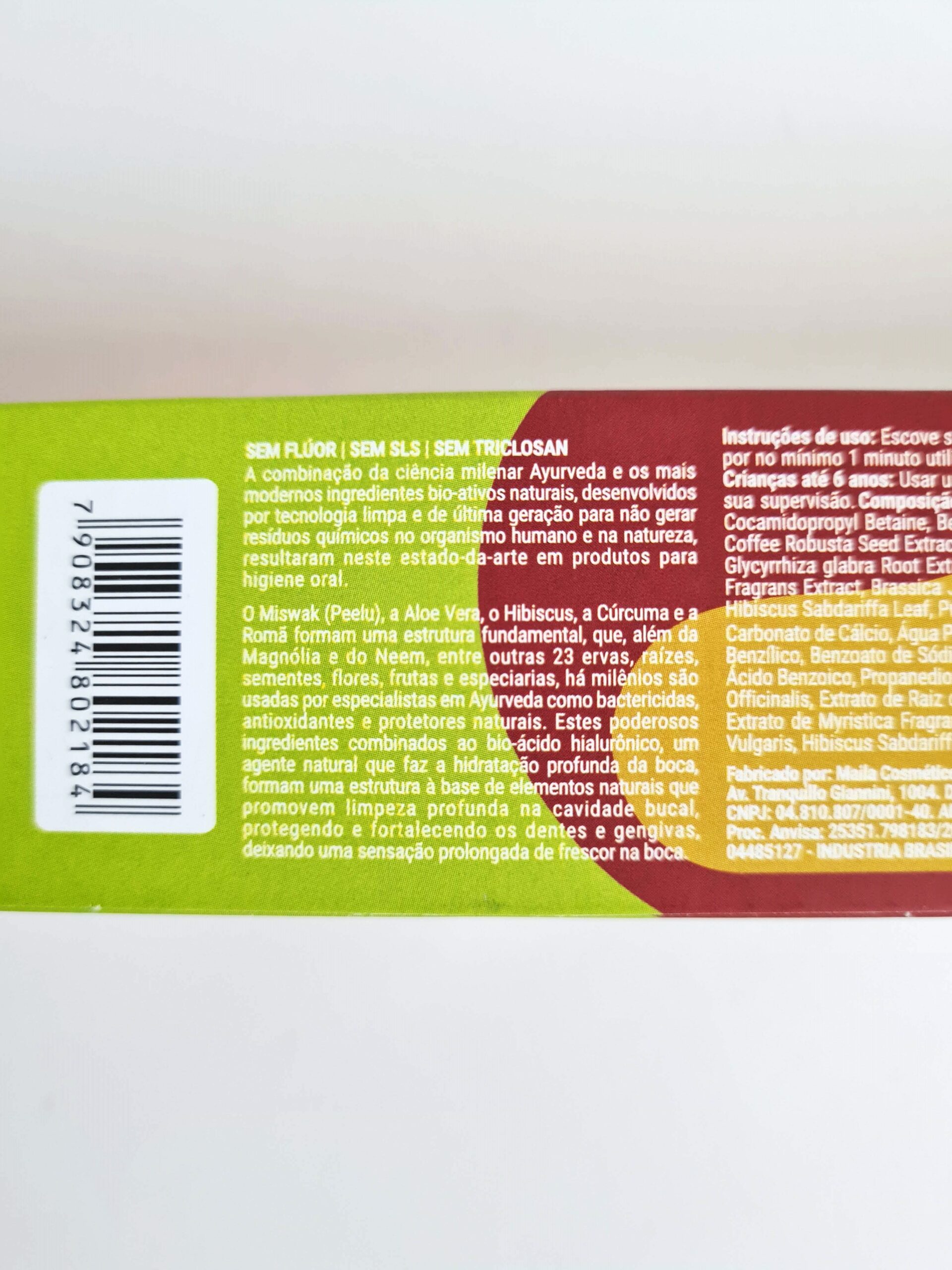 20240219_180518 Creme Dental AYURVÈDIKA sabor Wild Mint sem flúor 100g