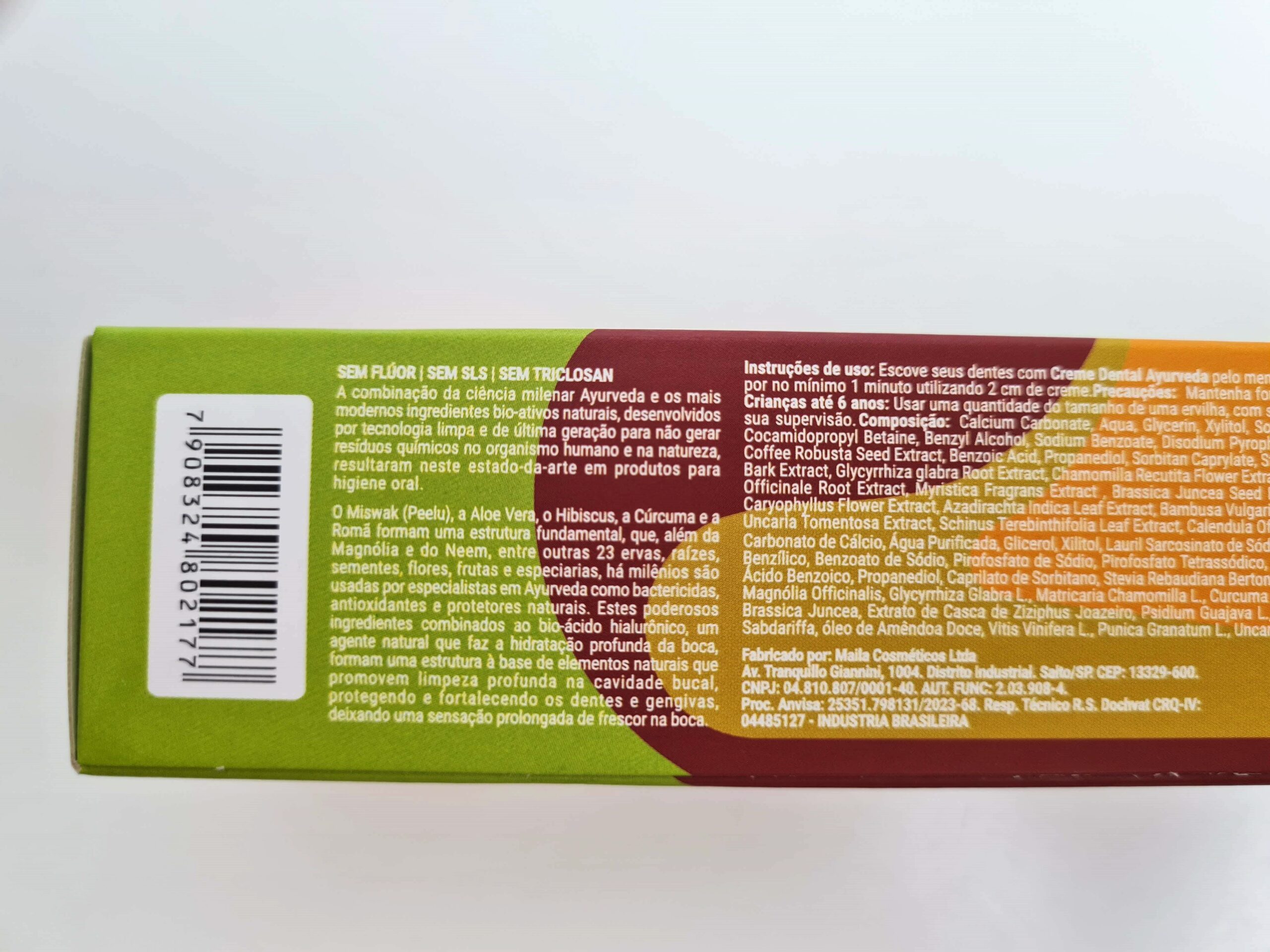 Creme Dental AYURVÈDIKA sabor Cinnamon sem flúor 100g