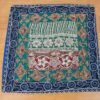 Capa de almofada indiana patchwork toda bordada azul e verde
