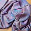 Echarpe indiana algodão com viscose estampa floral azul e coloridos