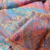 Echarpe indiana algodão com viscose estampa floral azul e coloridos