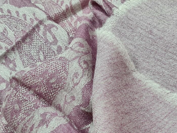 Pashimina indiana de cashmere estampa paisleys uva