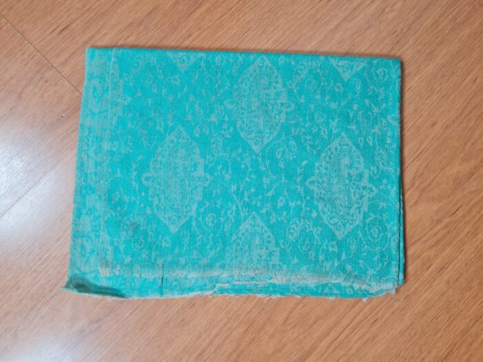 20240310_163126 Pashimina indiana de cashmere estampa paisleys verde turquesa