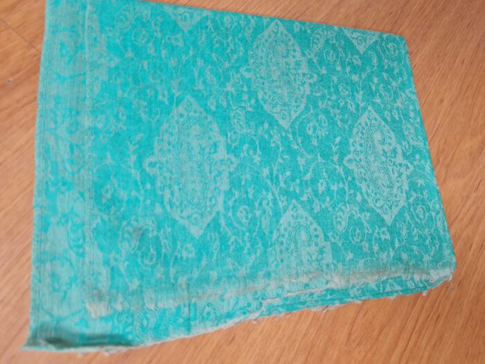 20240310_163132 Pashimina indiana de cashmere estampa paisleys verde turquesa
