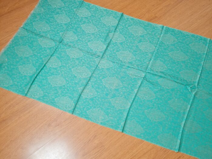 20240310_163240 Pashimina indiana de cashmere estampa paisleys verde turquesa