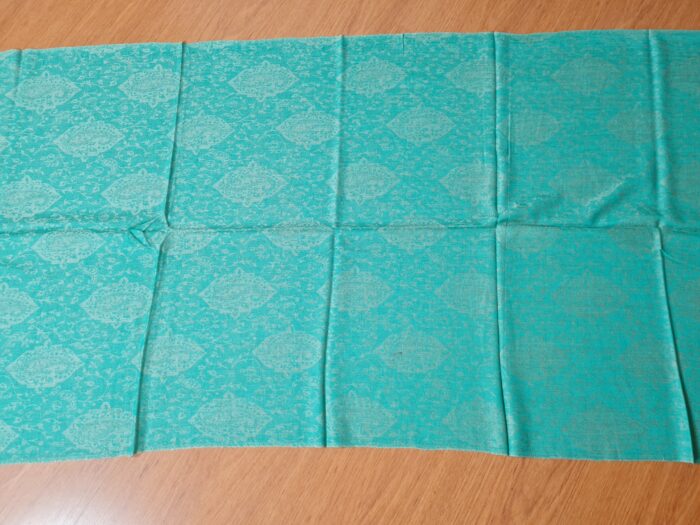 20240310_163256 Pashimina indiana de cashmere estampa paisleys verde turquesa