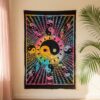 Painel de tecido Yin Yang colorido 110cm