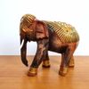 20240402_160433 Elefante indiano grande de madeira com pintura à mão 17cm