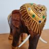 20240402_160446 Elefante indiano grande de madeira com pintura à mão 17cm