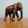 20240402_160456 Elefante indiano grande de madeira com pintura à mão 17cm