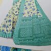 Sari indiano viscose com estampa floral bege e azul