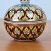 Mini porta joias Tailandês de porcelana pintado a mão vinho e amarelo
