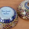 Mini porta joias Tailandês de porcelana pintado a mão marrom amarelo