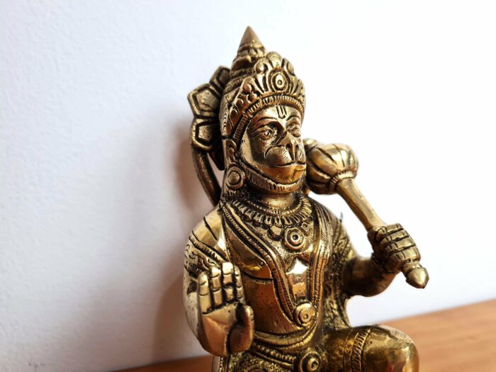 Hanuman estátua indiana de metal brass 16cm