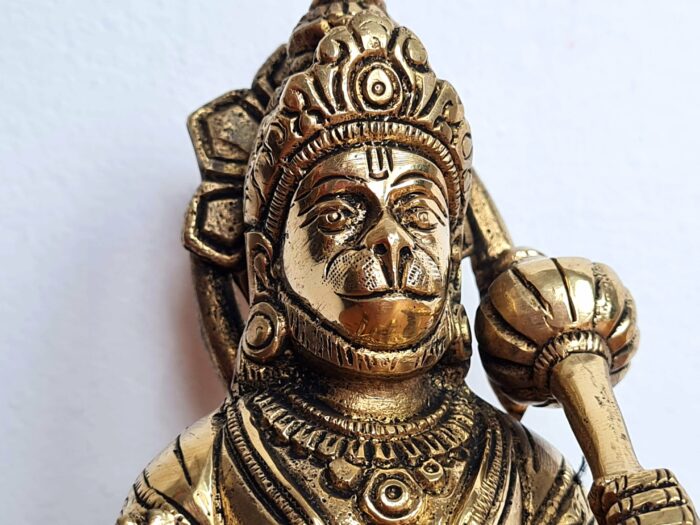 Hanuman estátua indiana de metal brass 16cm