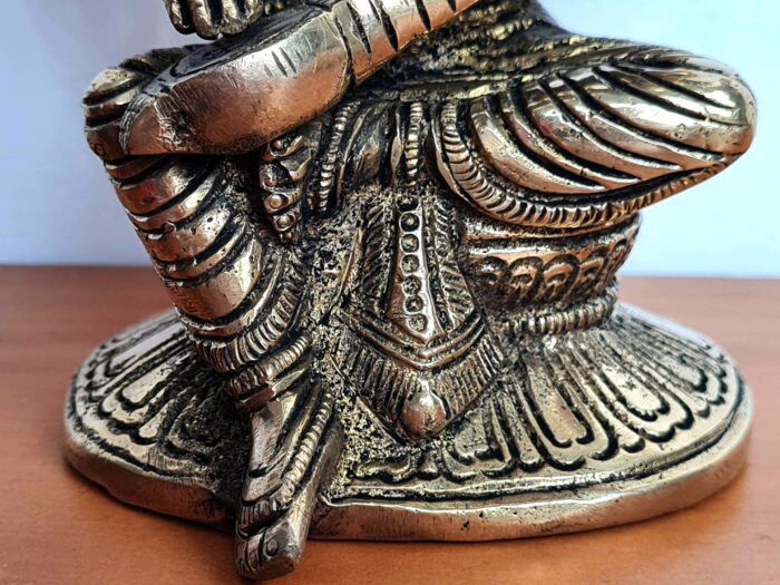 Estátua da Deusa Saraswati em metal brass 16cm
