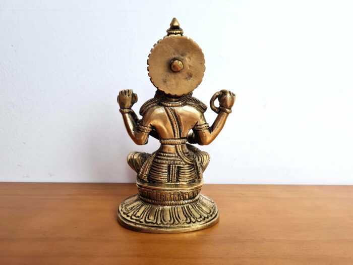 Estátua da Deusa Saraswati em metal brass 16cm