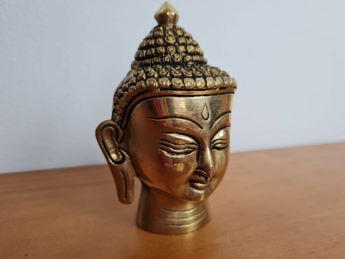 20240419_121635 Estátua Cabeça de Buda indiano de metal brass 11cm