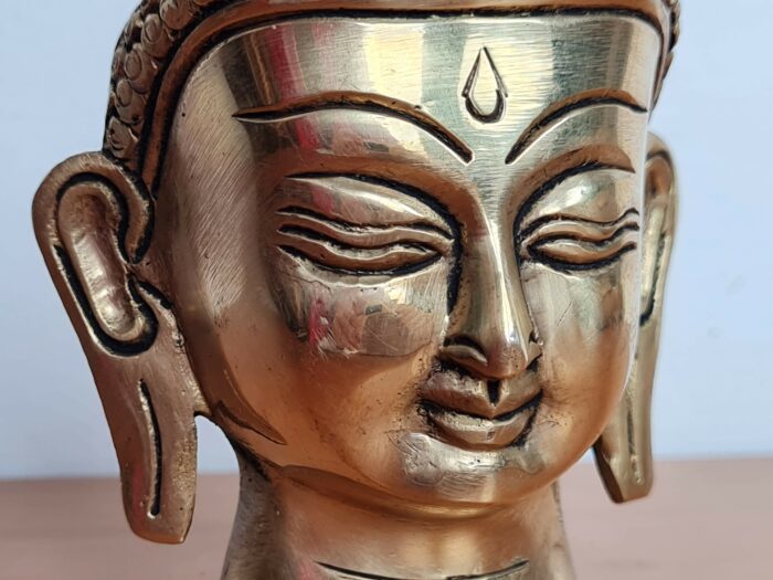 20240419_121640 Estátua Cabeça de Buda indiano de metal brass 11cm