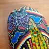 Máscara Tribal em Madeira feito a mão colorida com apliques de pedras 30cm