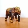 20240422_162503 Elefante indiano médio de madeira com pintura à mão 12cm
