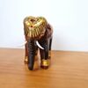 20240422_162509 Elefante indiano médio de madeira com pintura à mão 12cm