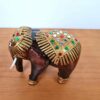20240422_162513 Elefante indiano médio de madeira com pintura à mão 12cm