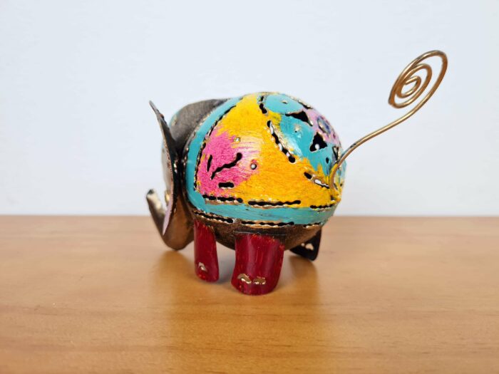 20240423_161938 Elefante decorativo de latão pintado a mão 10cm vinho e color