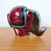 Elefante decorativo e luminária de latão pintado a mão 12cm vinho