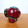 Elefante decorativo e luminária de latão pintado a mão 12cm vinho