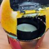 Elefante decorativo e luminária de latão pintado a mão 13cm amarelo