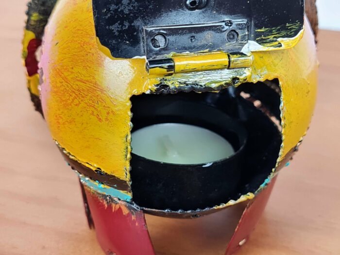 Elefante decorativo e luminária de latão pintado a mão 13cm amarelo