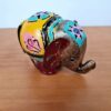 Elefante decorativo e luminária de latão pintado a mão 13cm amarelo