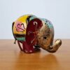 Elefante decorativo e luminária de latão pintado a mão 13cm amarelo