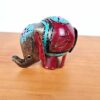 Elefante decorativo e luminária de latão pintado a mão 12cm vinho
