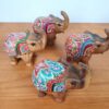 Elefante decorativo de madeira maciça pintados a mão
