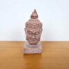 Estátua cabeça de Buda de pedra rosé 7cm