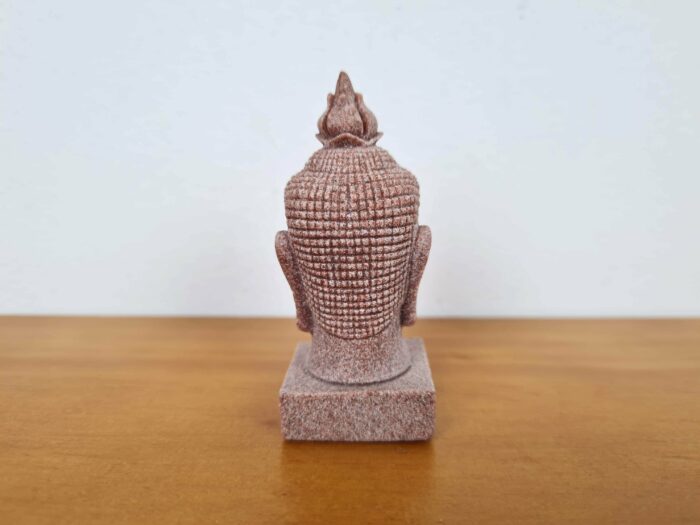 Estátua cabeça de Buda de pedra rosé 7cm